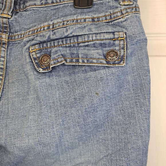 Old Navy Girl's Adjustable Tie Waist Cargo Capris Crops Denim Jeans Size 16.5 - Picture 6 of 8